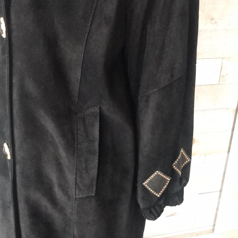 1980s diCapra genuine suede long dressy coat - Picture 7 of 16